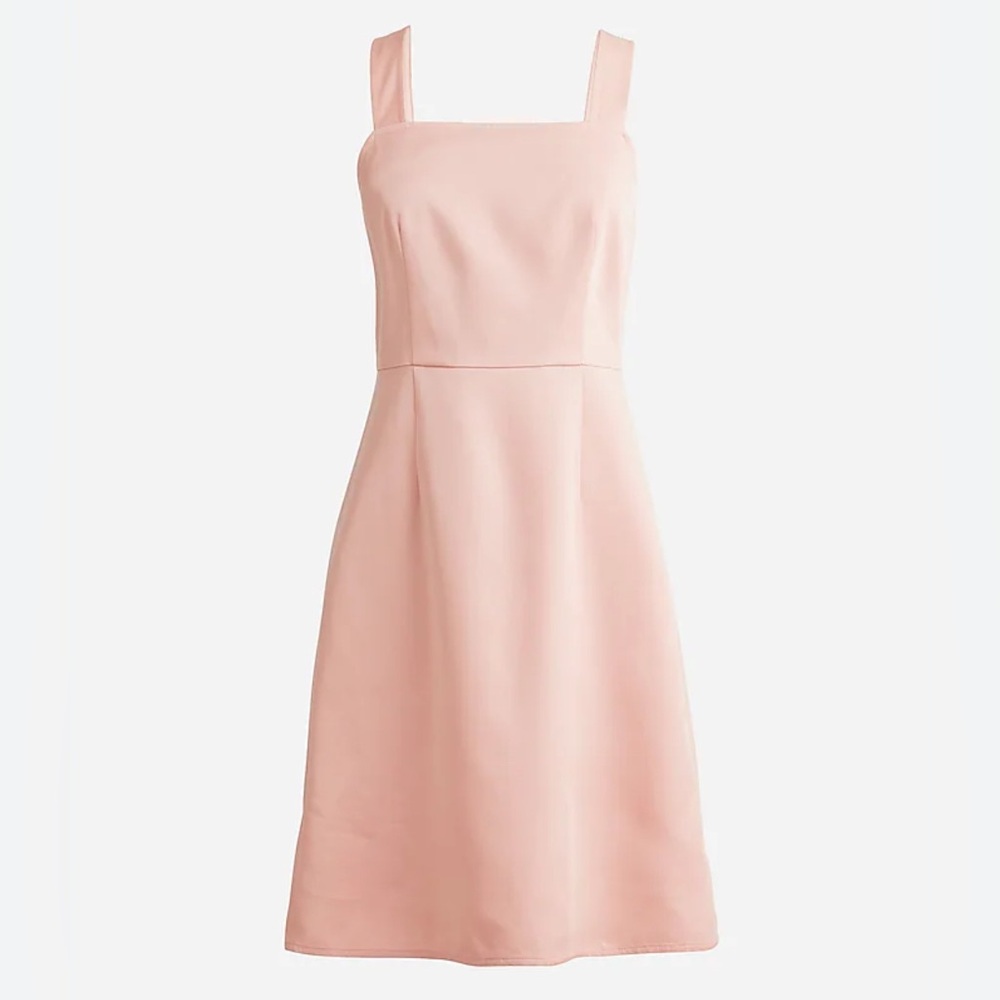 Squareneck A-line dress in Gramercy twill